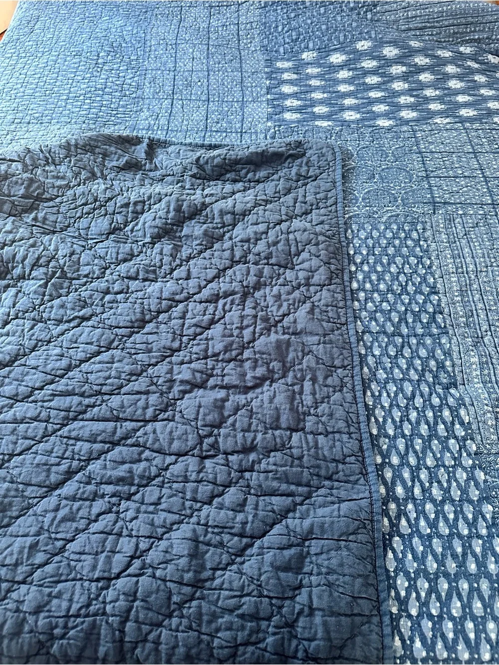Reversible Patchwork Navy Quilt from Company Store